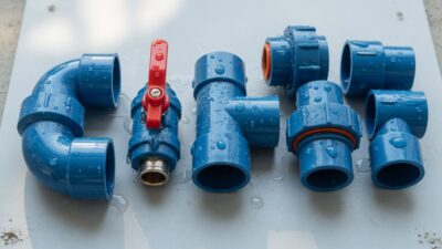 Blue PVC fittings for aquaponics systems in the Philippines
