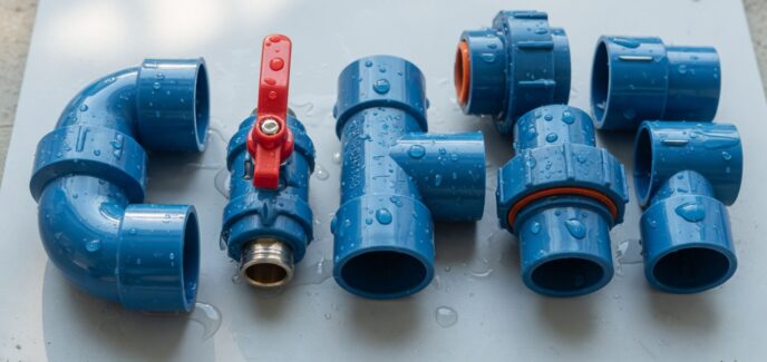 Blue PVC fittings for aquaponics systems in the Philippines